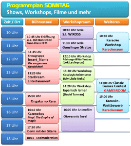Programmplan Sonntag 2015